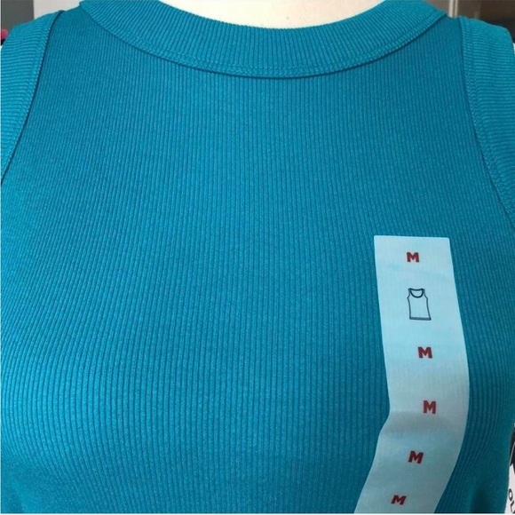 Old Navy Turquoise Ribbed Tank Top - Picture 3 of 5